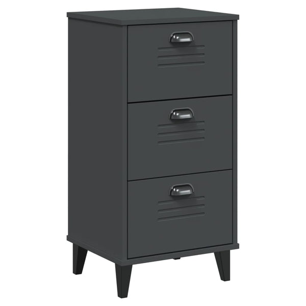 vidaXL Table de chevet VIKEN anthracite, aggloméré