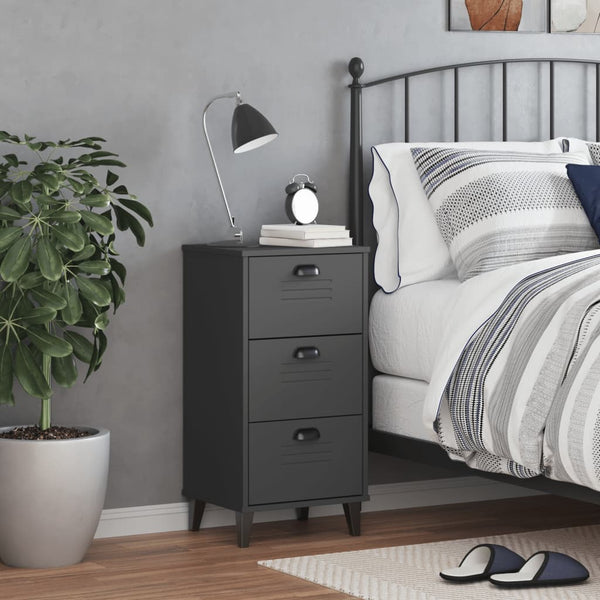 vidaXL Table de chevet VIKEN anthracite, aggloméré