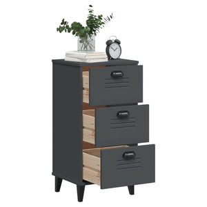 vidaXL Table de chevet VIKEN anthracite, aggloméré