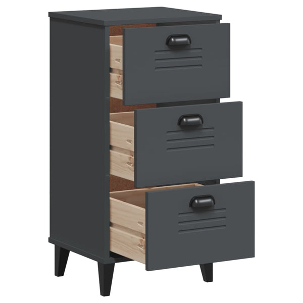 vidaXL Table de chevet VIKEN anthracite, aggloméré