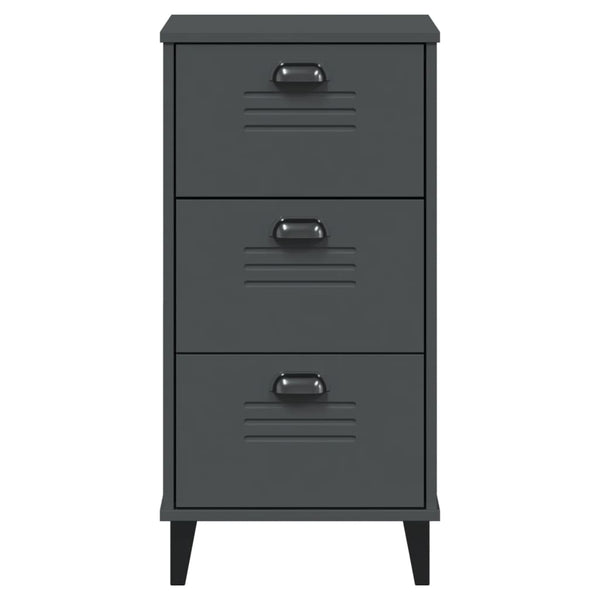 vidaXL Table de chevet VIKEN anthracite, aggloméré