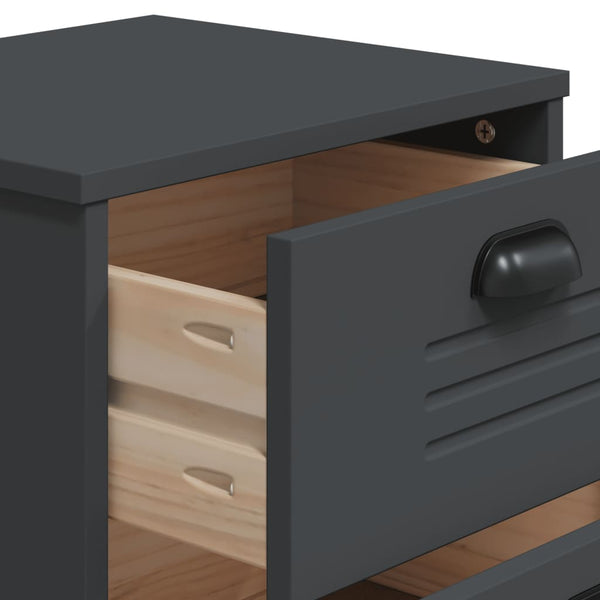 vidaXL Table de chevet VIKEN anthracite, aggloméré