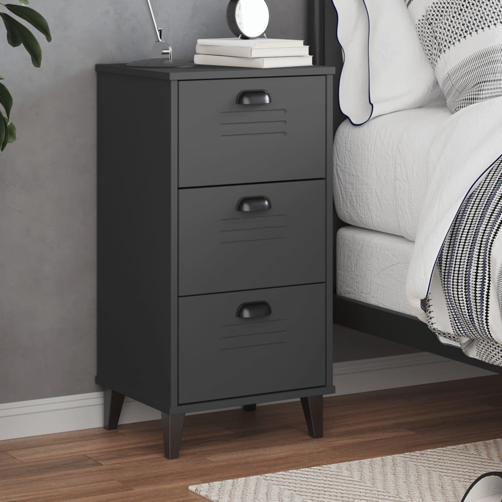 vidaXL Table de chevet VIKEN anthracite, aggloméré