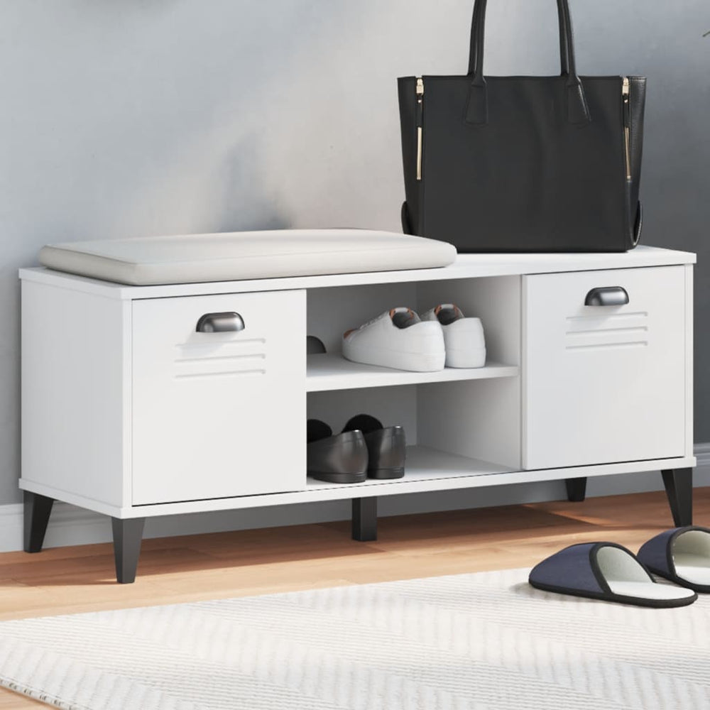 Schuhbank Weiß Holzwerkstoff 106 cm