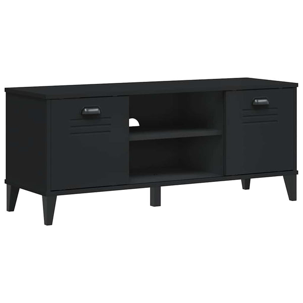 Schuhbank Schwarz 106 cm mit Sitzfläche
