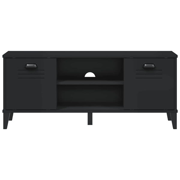 Schuhbank Schwarz 106 cm mit Sitzfläche