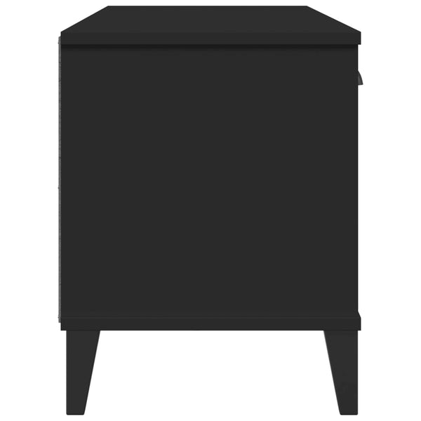 Schuhbank Schwarz 106 cm mit Sitzfläche