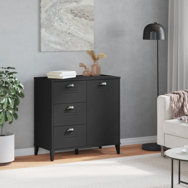 Schwarzes Sideboard VIKEN 80 cm