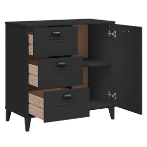 Schwarzes Sideboard VIKEN 80 cm