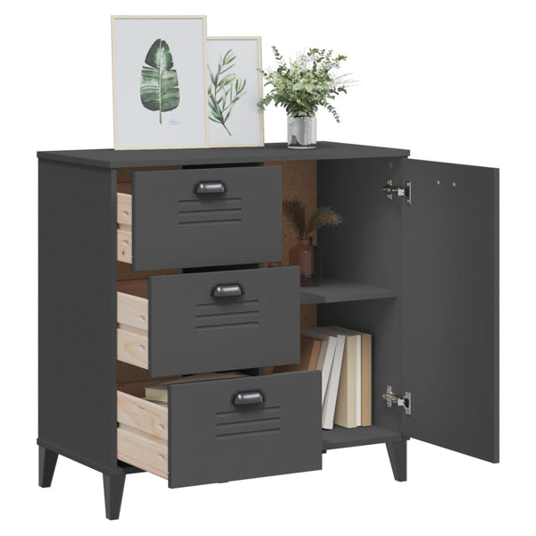 vidaXL Buffet VIKEN anthracite 80x40x80 cm bois d'ingénierie