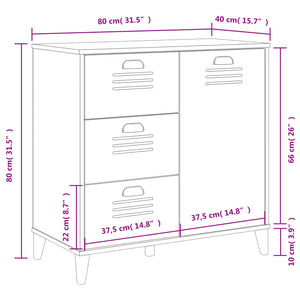 vidaXL Buffet VIKEN anthracite 80x40x80 cm bois d'ingénierie