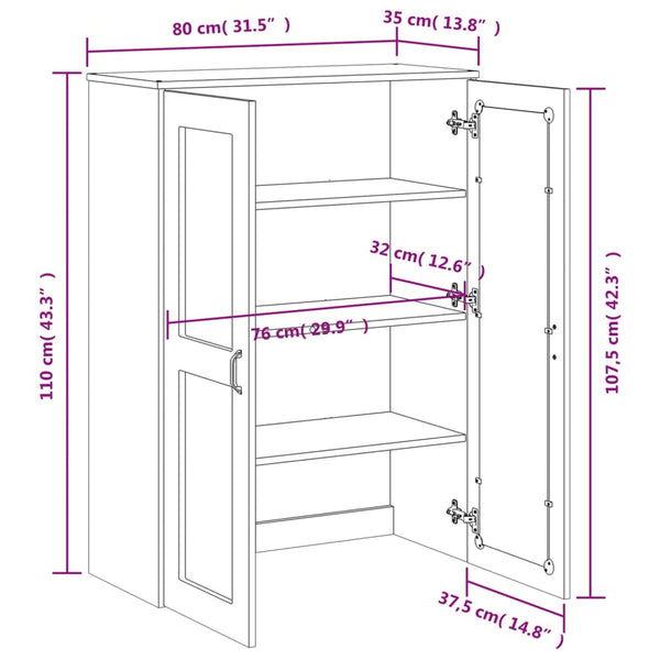 Highboard Aufsatz VIKEN Anthrazit