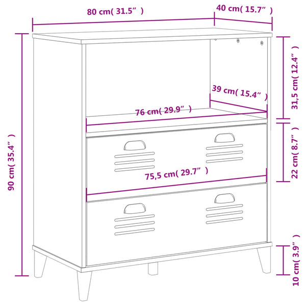 Bücherschrank Anthrazit 80x90 cm