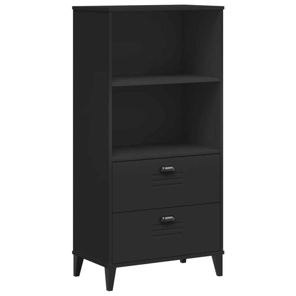 Schwarzes Bücherregal VIKEN, 60x35x123 cm