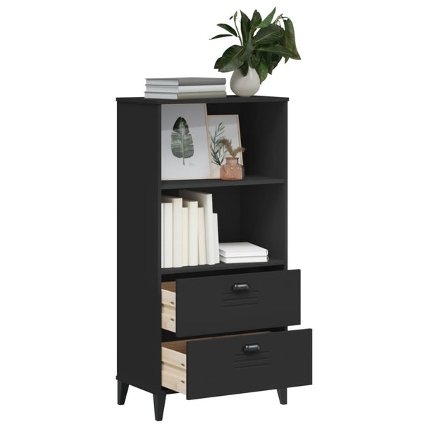 Schwarzes Bücherregal VIKEN, 60x35x123 cm