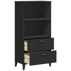 Schwarzes Bücherregal VIKEN, 60x35x123 cm
