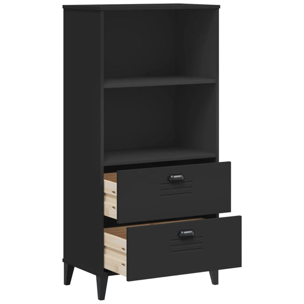 Schwarzes Bücherregal VIKEN, 60x35x123 cm