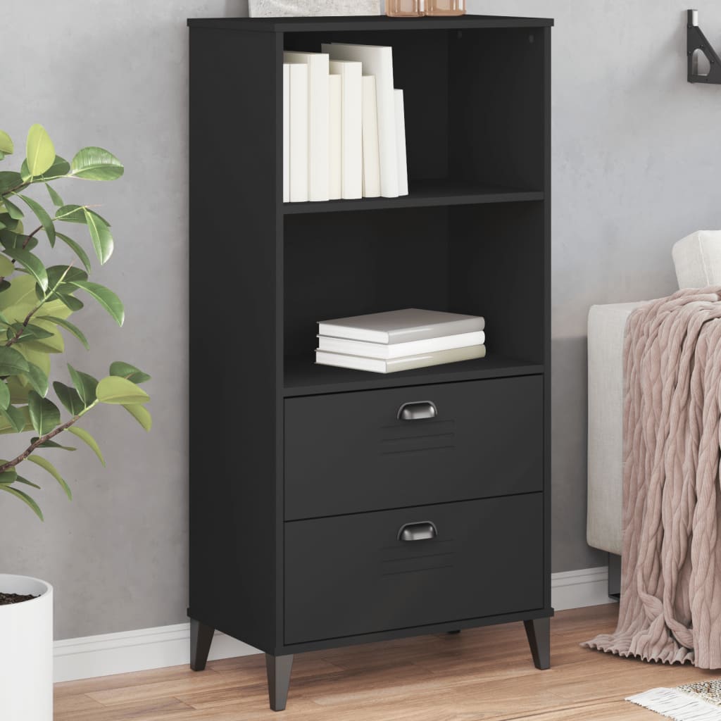 Schwarzes Bücherregal VIKEN, 60x35x123 cm