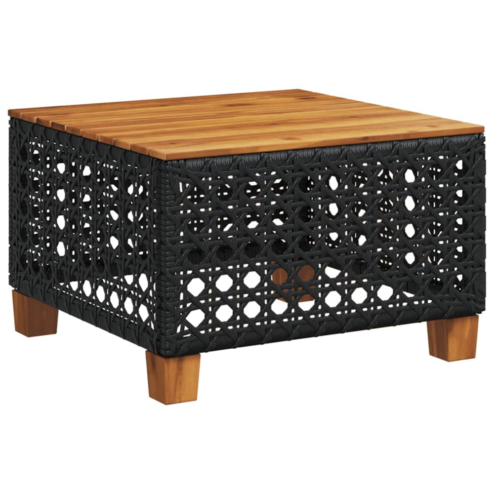 Schwarzer Gartentisch 55x55 cm Poly Rattan