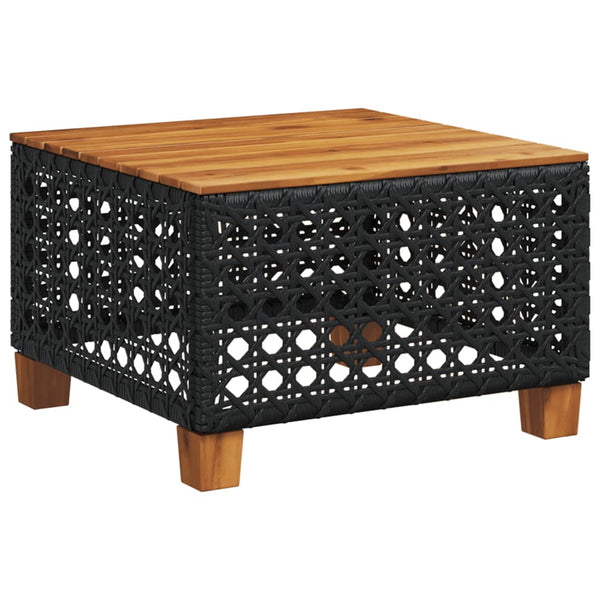 Schwarzer Gartentisch 55x55 cm Poly Rattan