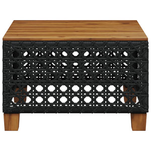 Schwarzer Gartentisch 55x55 cm Poly Rattan