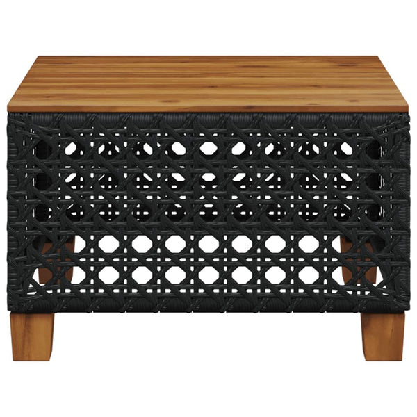 Schwarzer Gartentisch 55x55 cm Poly Rattan