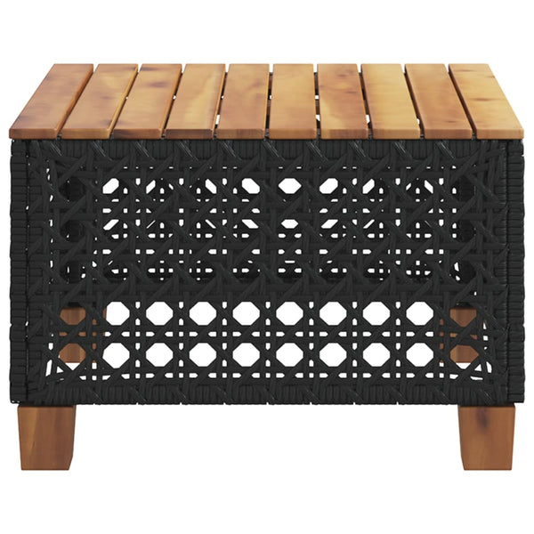 Schwarzer Gartentisch 55x55 cm Poly Rattan