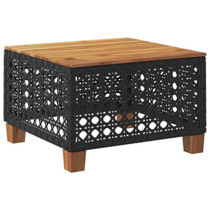 Schwarzer Gartentisch 55x55 cm Poly Rattan