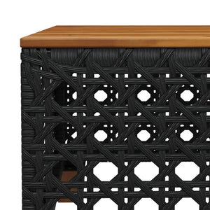 Schwarzer Gartentisch 55x55 cm Poly Rattan