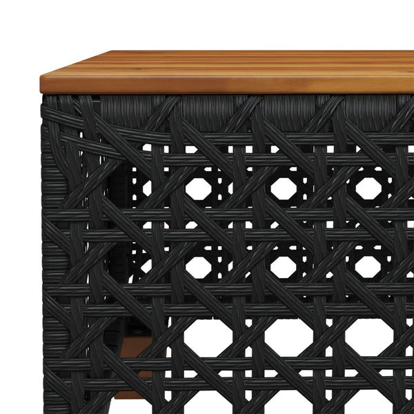 Schwarzer Gartentisch 55x55 cm Poly Rattan