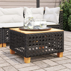 Schwarzer Gartentisch 55x55 cm Poly Rattan