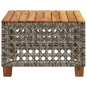 Grauer Gartentisch 55x55 cm Polyrattan Akazie