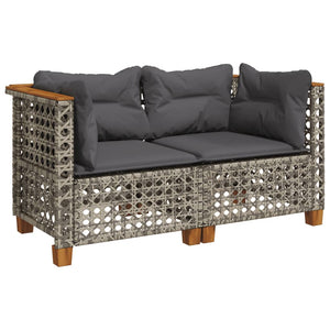 Garten Ecksofas mit Kissen, 2er Set Grau