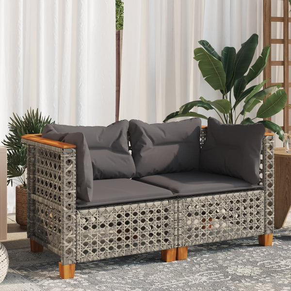 Garten Ecksofas mit Kissen, 2er Set Grau