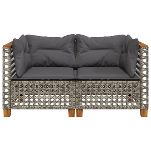 Garten Ecksofas mit Kissen, 2er Set Grau