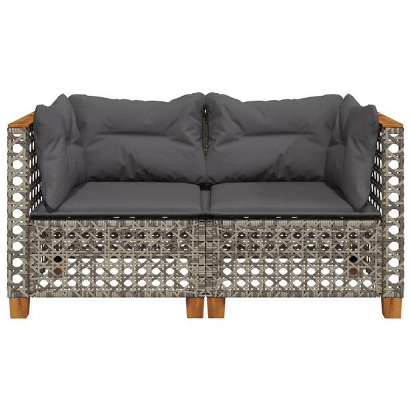 Garten Ecksofas mit Kissen, 2er Set Grau