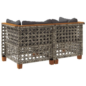 Garten Ecksofas mit Kissen, 2er Set Grau