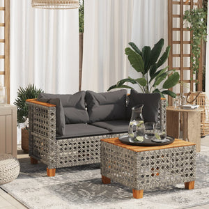 Garten Ecksofas mit Kissen, 2er Set Grau