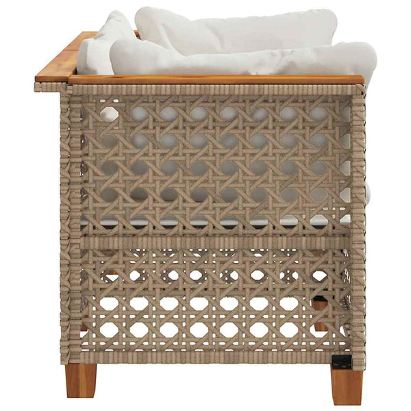 vidaXL Canapés d'angle de jardin avec coussins 2 pcs Beige Résine tressée