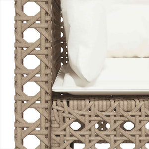 vidaXL Canapés d'angle de jardin avec coussins 2 pcs Beige Résine tressée