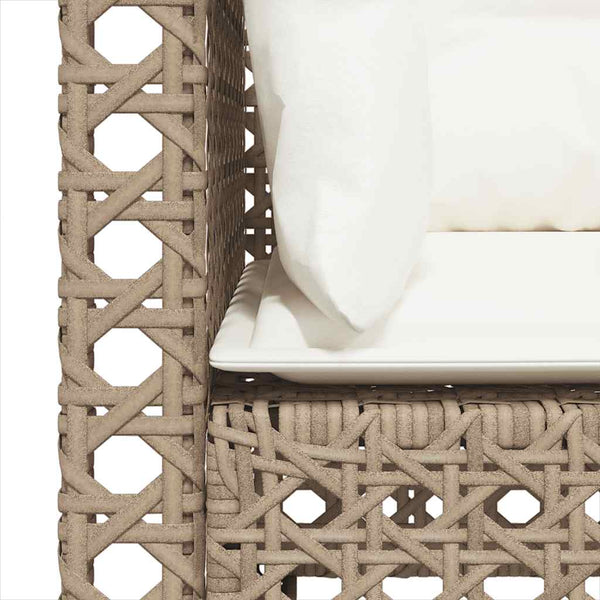 vidaXL Canapés d'angle de jardin avec coussins 2 pcs Beige Résine tressée