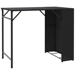 5-tlg. Faltbare Garten Essgruppe Poly Rattan Schwarz
