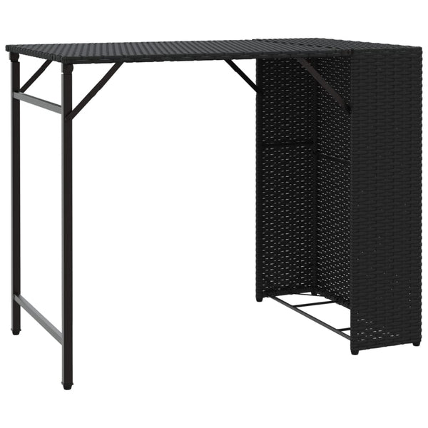 5-tlg. Faltbare Garten Essgruppe Poly Rattan Schwarz