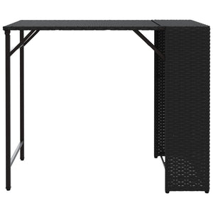 5-tlg. Faltbare Garten Essgruppe Poly Rattan Schwarz