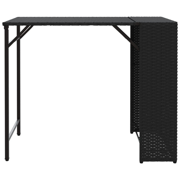 5-tlg. Faltbare Garten Essgruppe Poly Rattan Schwarz
