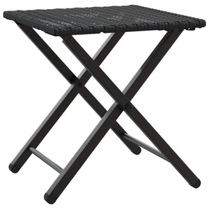 5-tlg. Faltbare Garten Essgruppe Poly Rattan Schwarz