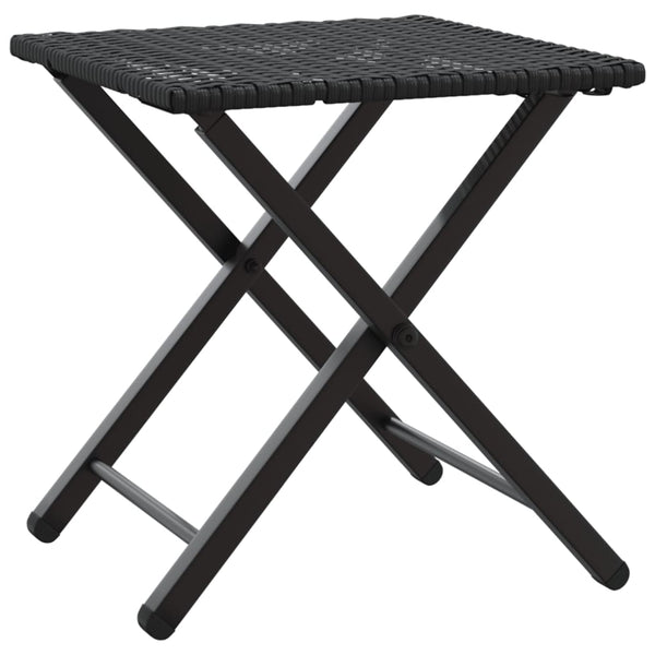 5-tlg. Faltbare Garten Essgruppe Poly Rattan Schwarz