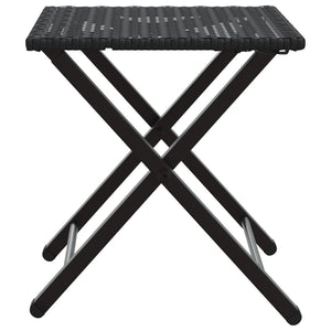 5-tlg. Faltbare Garten Essgruppe Poly Rattan Schwarz