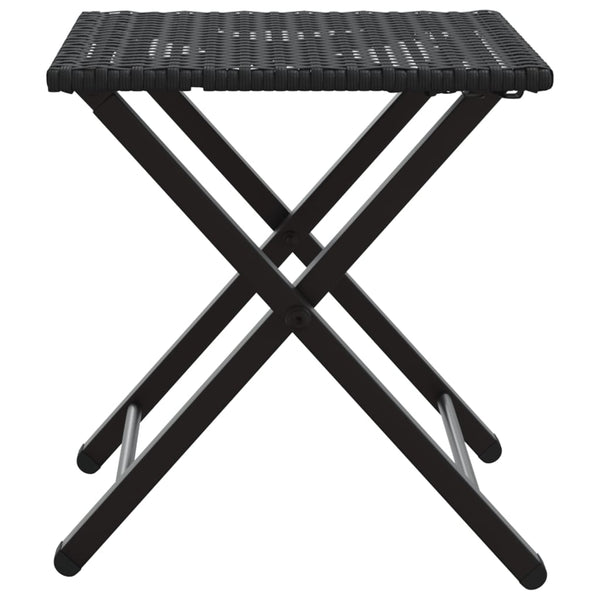 5-tlg. Faltbare Garten Essgruppe Poly Rattan Schwarz
