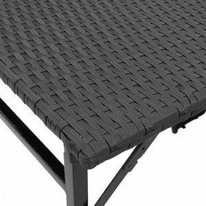 5-tlg. Faltbare Garten Essgruppe Poly Rattan Schwarz